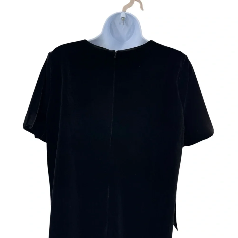 Pomander Place NEW Black Velvet Mae Short Sleeve Party Cocktail Mini Dress Large - Picture 8 of 11
